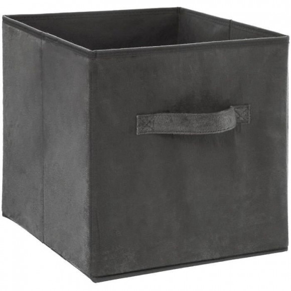 Boite De Rangement 31x31 Cm - Velours Gris Fonce