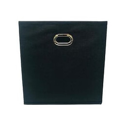 Modulostorage Tiroir De Rangement - Tissu - Poignee Metal - 27x27x28 Cm - Noir