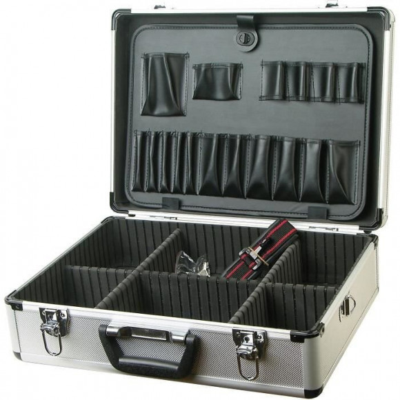 Tec Hit Malette Aluminium 45,5 X 33 X 15,2 Cm Pour Outillage Avec Compartiment De Rangement