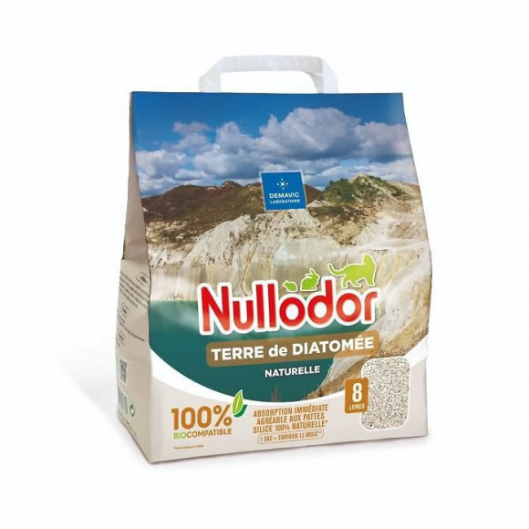 Nullodor Litiere Terre De Diatomee Par Demavic - 8 L - 3,8 Kg