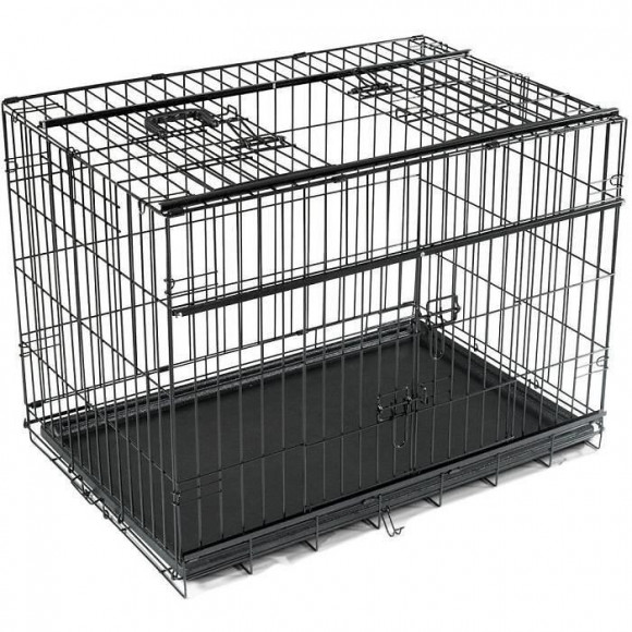 Vadigran Cage Metallique Pliable Premium - 91 X 61 X 69 Cm - Noir - Pour Chien