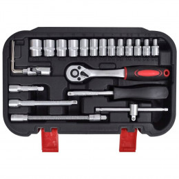 Coffret Cliquet Et Douilles 1/4" 46 Pièces À Couplage Rapide -