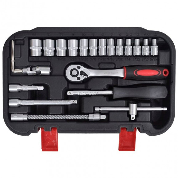 Coffret Cliquet Et Douilles 1/4" 46 Pièces À Couplage Rapide -