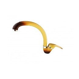 Mitigeur De Lavabo, Évier Pour Cuisine En Laiton Finition Marron Beige Avec Bec Haut