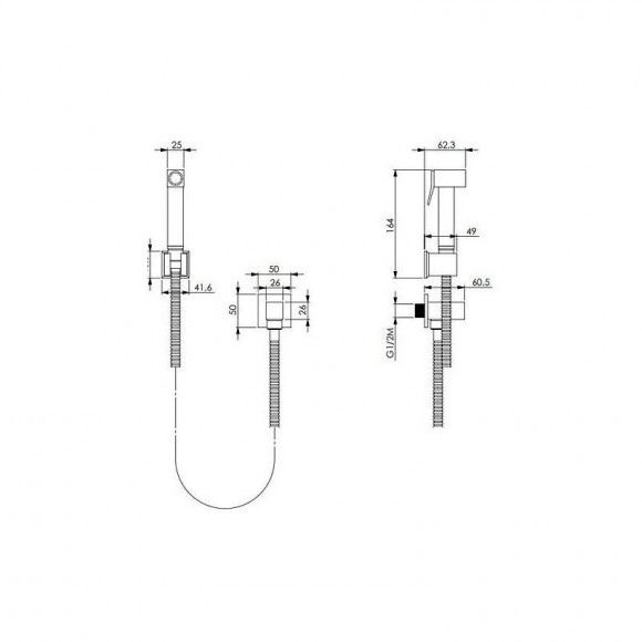 Ensemble Douchette Hygiénique Pour Wc Avec Mitigeur Eau Chaude Et Froide