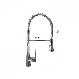 Mitigeur De Cuisine Avec Douche Extractible Double Jet, En Laiton Chromé