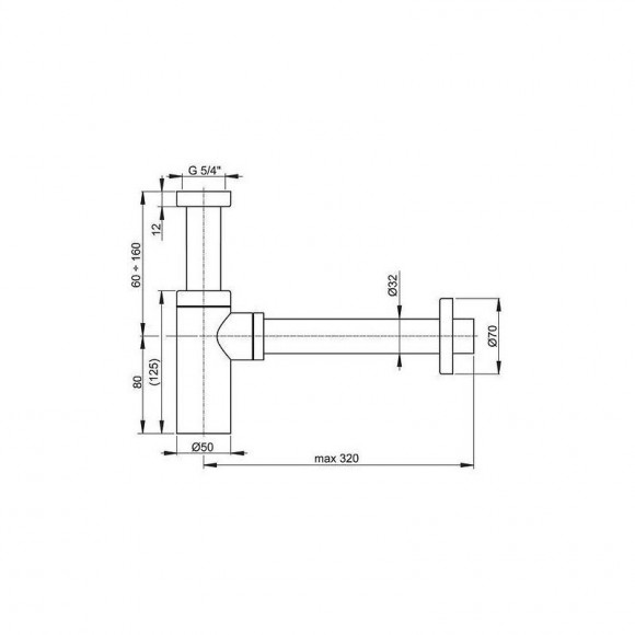 Siphon Lavabo Droit Luxe Laiton Pour Vasque Et Lavabo,hauteur Réglable