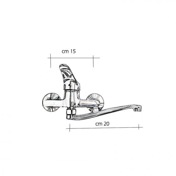 Mélangeur Mitigeur D'évier Mural Avec Bec Pivotant