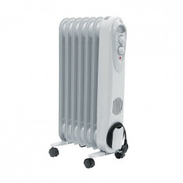 Dtools - Radiateur À Bain D'huile - Chauffage D'appoint - Puissance 1500w - Thermostat + Protection Contre Surchauffe - Blanc