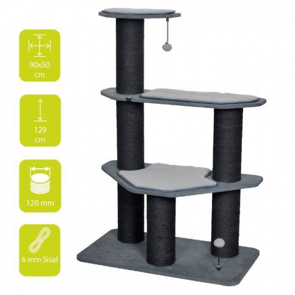 Ebi Griffoir Meru 90 X 50 X 129 Cm - 24,1 Kg - Gris - Pour Chat