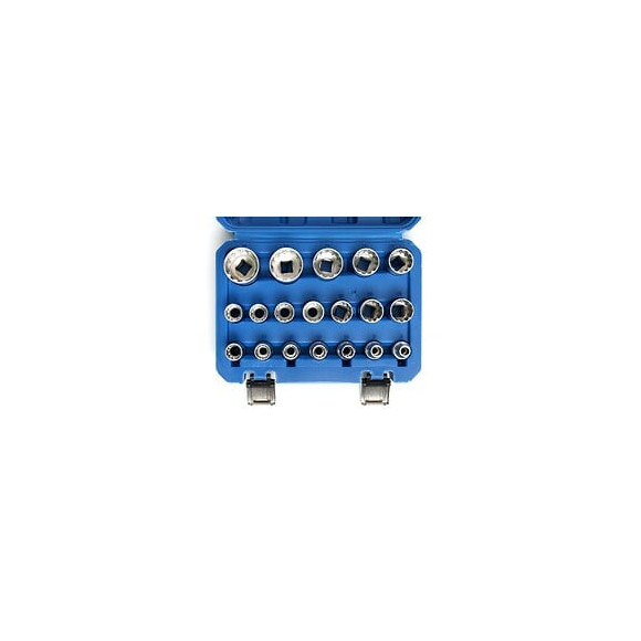 Dcraft - Jeu De Douilles Torx - 19 Pièces - Set De Douilles Professionnel En Valise - Bleu