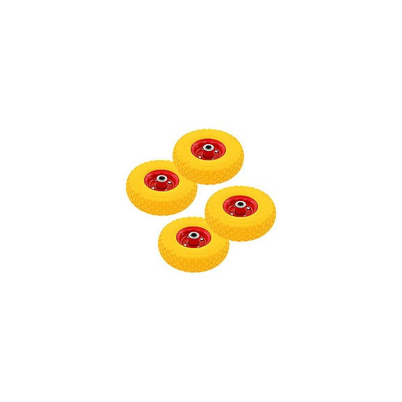 Roue De Diable 4 Pcs Caoutchouc 3.00-4 - Jaune - Ascenseurs Et Monte-charge - Monte-charge, Grues Et Chariots - Jaune - Jaune