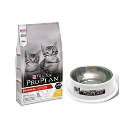 Pro Plan Croquettes Riche En Poulet Original Kitten Optistart - Pour Chaton - 3 Kg + Gammelle Offerte