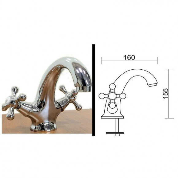 Mélangeur Lavabo Vintage Chromé