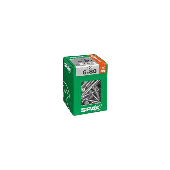 Lot De 100 Vis Acier Tête Fraisée Torx Spax, Diam.6 Mm X L.80 Mm