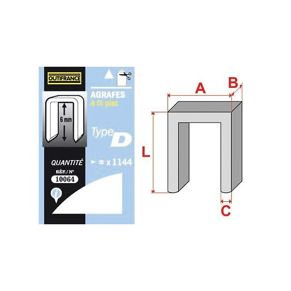 Agrafes T50 - Type D 12 Mm 5000 P.