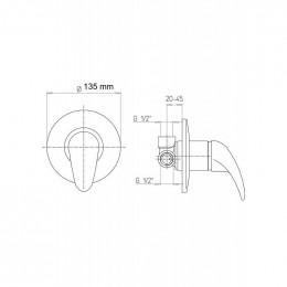 Mitigeur Mural De Douche À Encastrer, Mur Complet