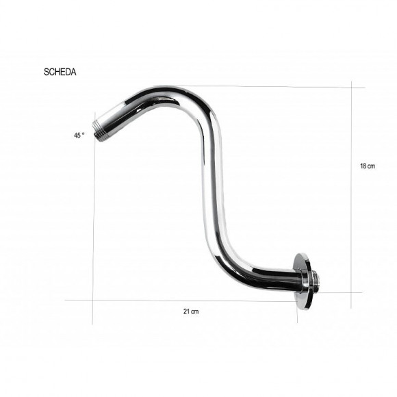 Bras De Douche En Porte-à-faux Surélevé, Rond 18 X 20 Cm