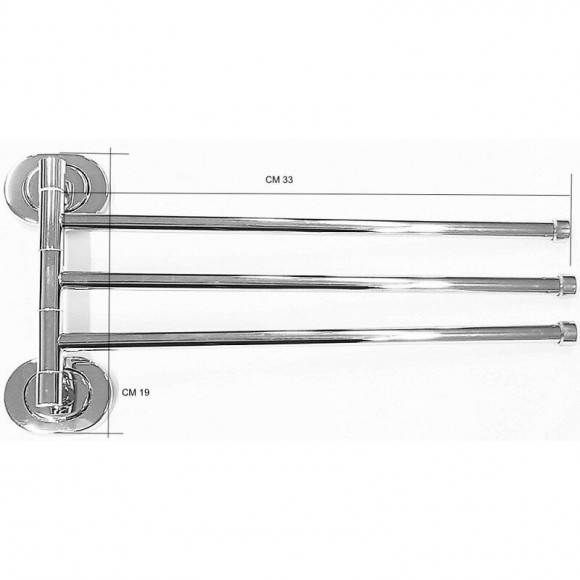 Porte-serviettes Mural 3 Bras En Acier Inox