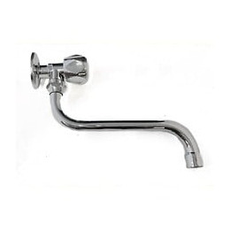 Robinet Mural Chromé D'eau Extérieur De Jardin 1/2 "avec Très Long Bec