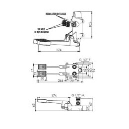 Miscelatore A Pedale, Due Pedali Calda Fredda Doppia Installazione