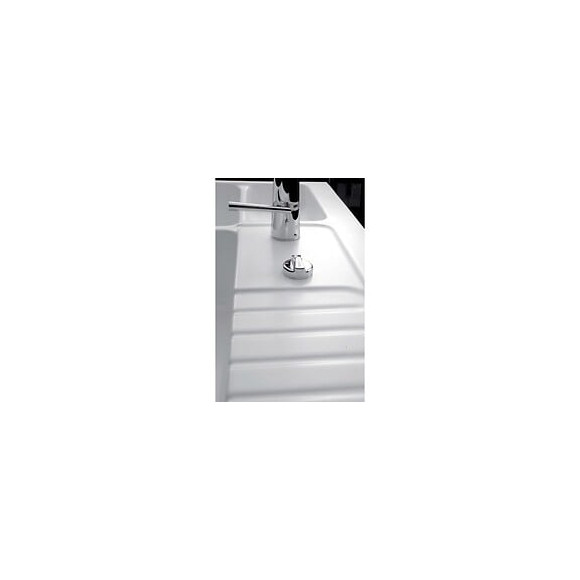 Ewi Evier Cuisine A Poser Timbre Doffice 2 Bacs + 1/2 Bac - Ceramique - 89,5 X 62,5 Cm - Blanc