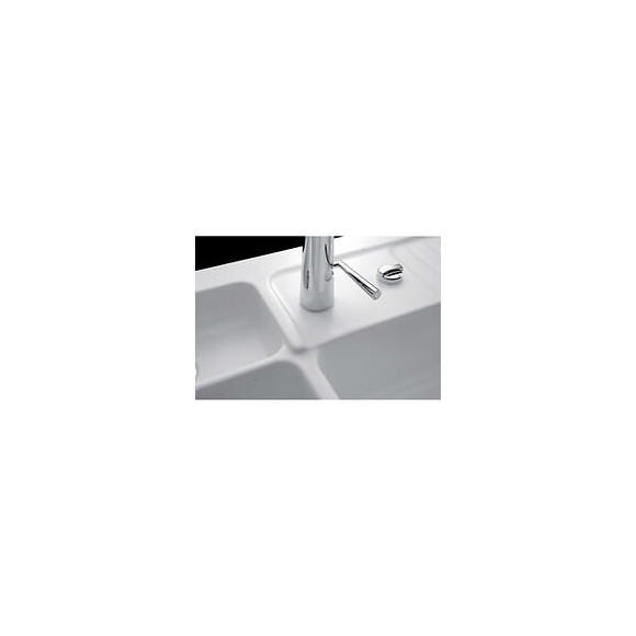 Ewi Evier Cuisine A Poser Timbre Doffice 2 Bacs + 1/2 Bac - Ceramique - 89,5 X 62,5 Cm - Blanc