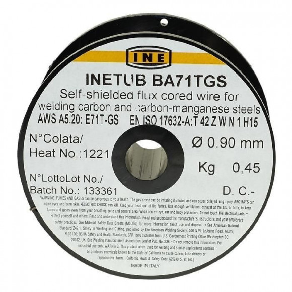 Ine Bobine Fil Fourre Pour Soudure Mig/mag Sans Gaz O Fil 0,9 Mm 0,45 Kg