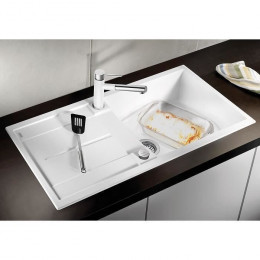 Blanco Metra Xl 6s - Evier - Silgranit - 1 Cuve - Egouttoir Reversible - Vidage Auto - Siphon Inclus - Gris Rocher