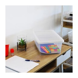 Iris Ohyama Set De 3 Boites De Rangement Avec Couvercle Ncb-11 - 3x 11 L - L40 X L27 X H150 Cm - Transparent