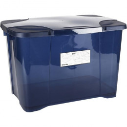 Eda Plastique Boite De Rangement Clipbox 60 L - Bleu Couvercle Avec Charniere - 60 X 40 X 40 Cm