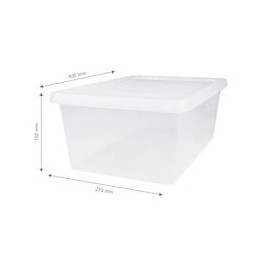 Iris Ohyama Set De 3 Boites De Rangement Avec Couvercle Ncb-11 - 3x 11 L - L40 X L27 X H150 Cm - Transparent