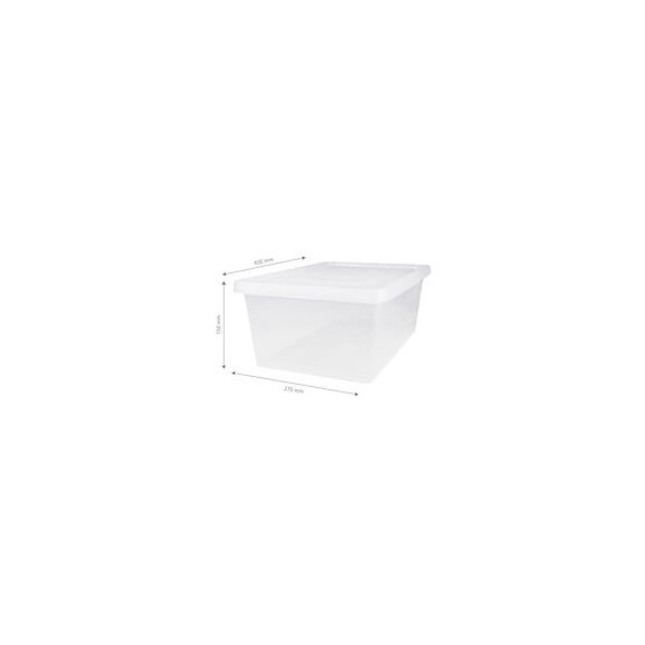 Iris Ohyama Set De 3 Boites De Rangement Avec Couvercle Ncb-11 - 3x 11 L - L40 X L27 X H150 Cm - Transparent