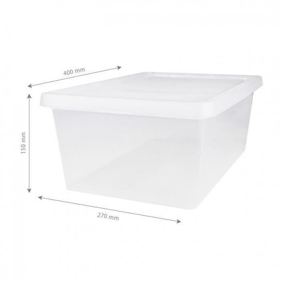 Iris Ohyama Set De 3 Boites De Rangement Avec Couvercle Ncb-11 - 3x 11 L - L40 X L27 X H150 Cm - Transparent