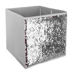 Bac De Rangement Sequin - Argent Et Rose