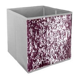 Bac De Rangement Sequin - Argent Et Rose