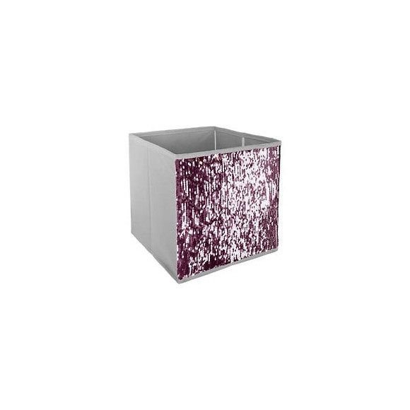 Bac De Rangement Sequin - Argent Et Rose