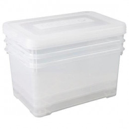 Curver Lot De 3 Boites De Rangement - 50l - Transparent - L 60 X P 40 X H 39,5 Cm