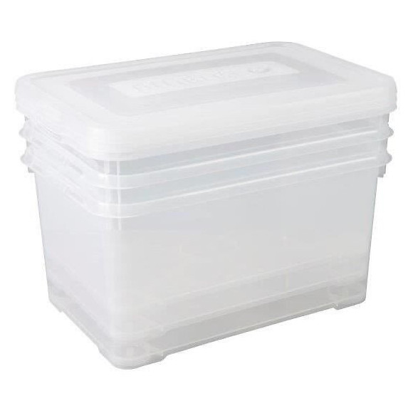 Curver Lot De 3 Boites De Rangement - 50l - Transparent - L 60 X P 40 X H 39,5 Cm