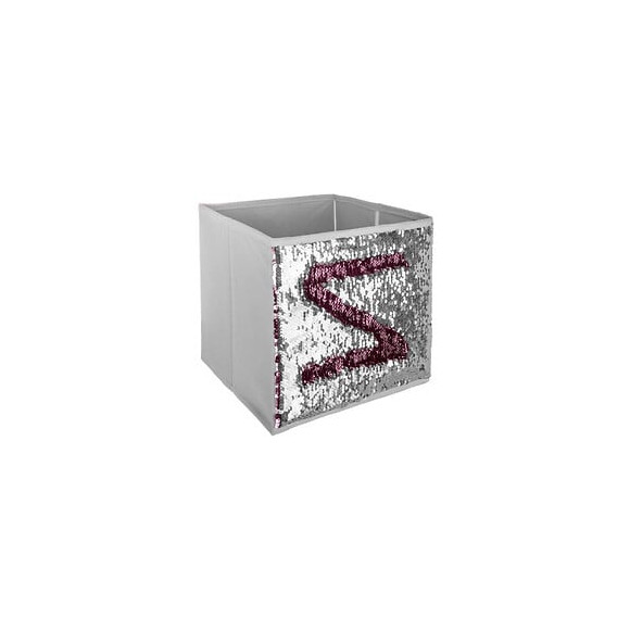 Bac De Rangement Sequin - Argent Et Rose