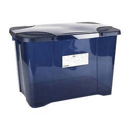 Eda Plastique Boite De Rangement Clipbox 60 L - Bleu Couvercle Avec Charniere - 60 X 40 X 40 Cm