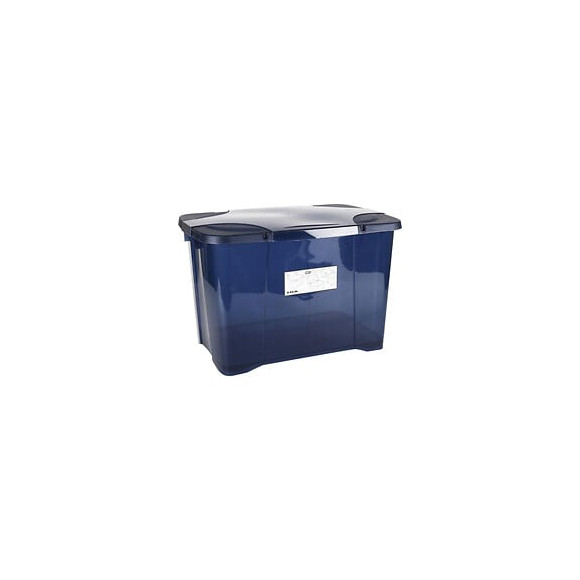 Eda Plastique Boite De Rangement Clipbox 60 L - Bleu Couvercle Avec Charniere - 60 X 40 X 40 Cm