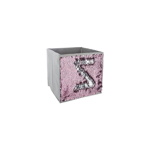 Bac De Rangement Sequin - Argent Et Rose