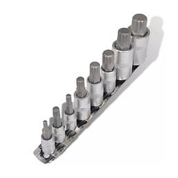 Set De 8 Douilles À 12 Pans Avec Porte-embouts -