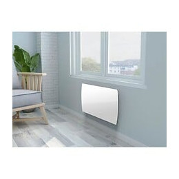 Oceanic 1500 Watts Rubis Radiateur Electrique Fixe A Inertie Seche - Ceramique - Facade Verre - Blanc