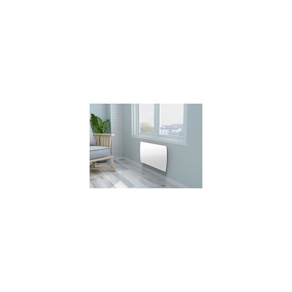Oceanic 1500 Watts Rubis Radiateur Electrique Fixe A Inertie Seche - Ceramique - Facade Verre - Blanc