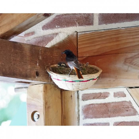 Tyrol Grand Nid En Rotin - 18 X 7 Cm - Pour Tourterelles