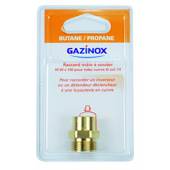Raccord 1 Pièce Pour Gaz Butane / Propane À Souder, Mâle X Diam.14 Mm, Gazinox