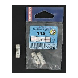 Lot De 3 Fusibles Céramique 10 A, 8.5 X 23 Mm