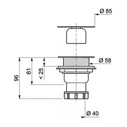 Bonde Receveur De Douche, Diam.60 Mm Sortie Verticale Wirquin